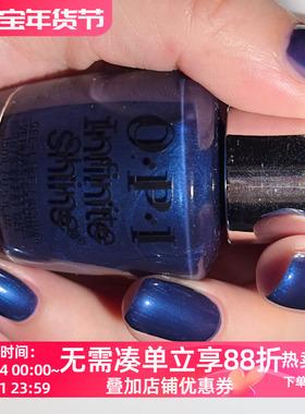 OPI微光疗甲油2025圣诞限量丝绒钴蓝色 HRS18 Sneak-a-Blue Candy