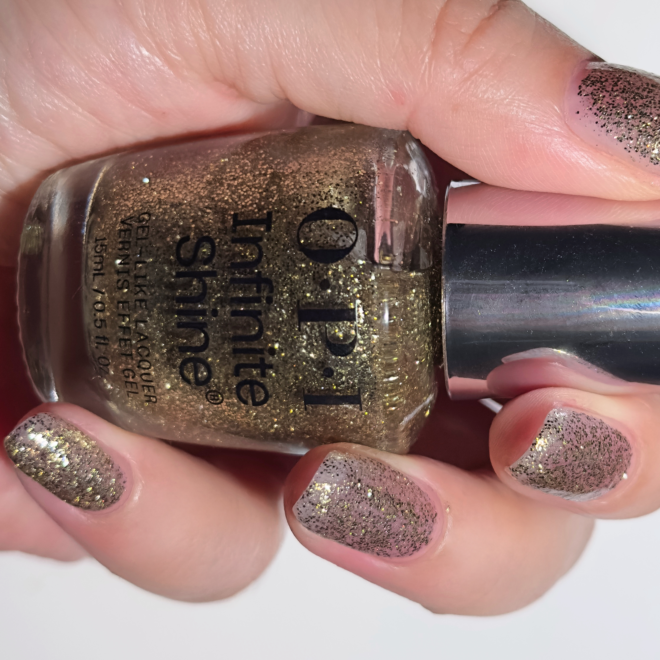 OPI微光疗甲油2025圣诞限量奢华金棕闪HRS22Sugarlips on My Tips