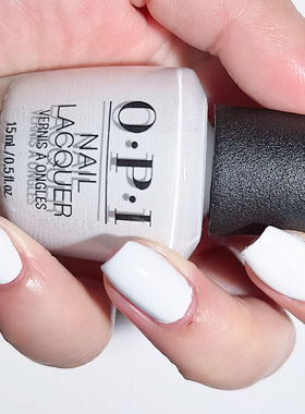 美国OPI指甲油 雪白纯白色永恒经典 L00 法式白边美甲免烤不可剥