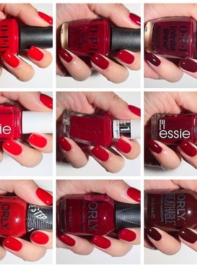 美国指甲油OPI ESSIE ORLY 红色合集大红酒红中国红新年喜庆节日