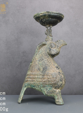 满工纹饰鸟形灯典型商代鸮尊形象古青铜器收藏博物馆铜祥德制作