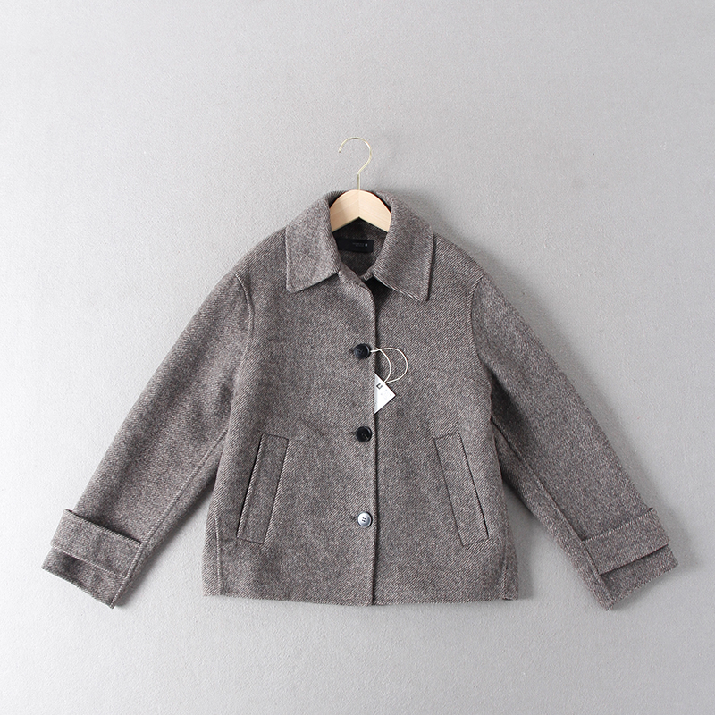 出西班牙单！门店749！女秋冬52羊毛混纺精致复古百搭双面呢外套