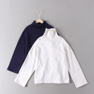 套头卫衣 针织领拼接高领宽松遮肉显瘦纯色长袖 出澳洲单 尾货女款