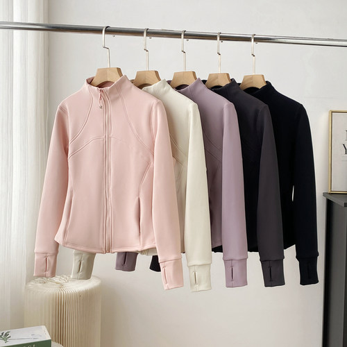 lu同款高2026冬季新款珠花绒离加绒加厚保暖瑜伽服外套女km911