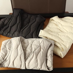 家人们 90白鸭绒高蓬松保暖轻薄舒适V领羽绒内胆马甲q904 必入款