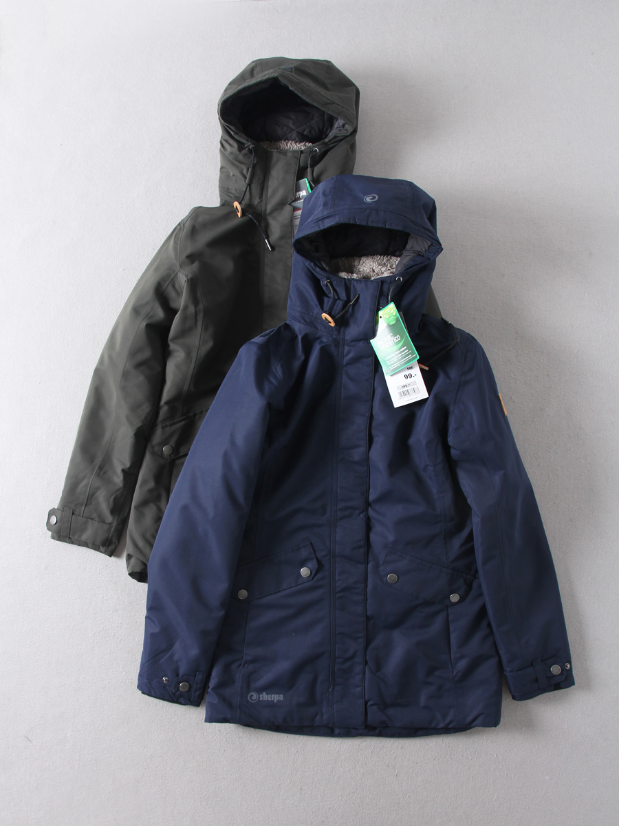 出口欧美单女防风防水中长款加绒派克棉衣轻便保暖冲锋衣棉服外套