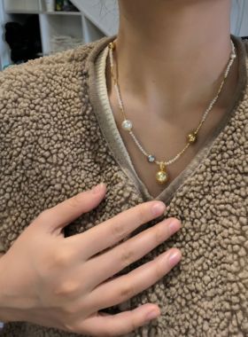 ISLA孤岛天然淡水无核珍珠施家仿海水珍珠混搭休闲项链轻奢百搭