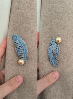 ISLA孤岛珍珠胸针秋冬服饰饰品厚镀金爆闪施家进口仿珍珠轻奢复古