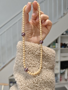 ISLA孤岛设计施家仿海水珍珠金珠项链锁骨链毛衣链轻奢高级感百搭