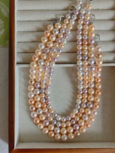 ISLA孤岛玫瑰甜橙仿珍珠糖果色紫项链女款珍珠颈链通勤甜美轻奢风