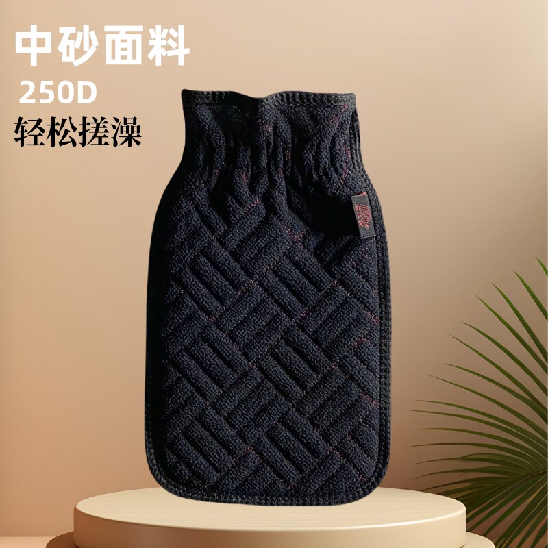 双层加厚搓澡手套防滑内衬洗澡巾强力下泥省力粗砂搓澡巾中年男女