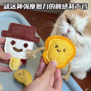 天然丝瓜络猫玩具磨牙洁齿耐咬木天蓼猫咪自嗨解闷逗猫棒宠物用品