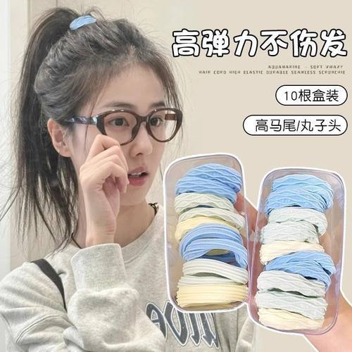 多巴胺头绳女高颜值橡皮筋扎高马尾发绳高弹力耐用发圈不伤发皮套