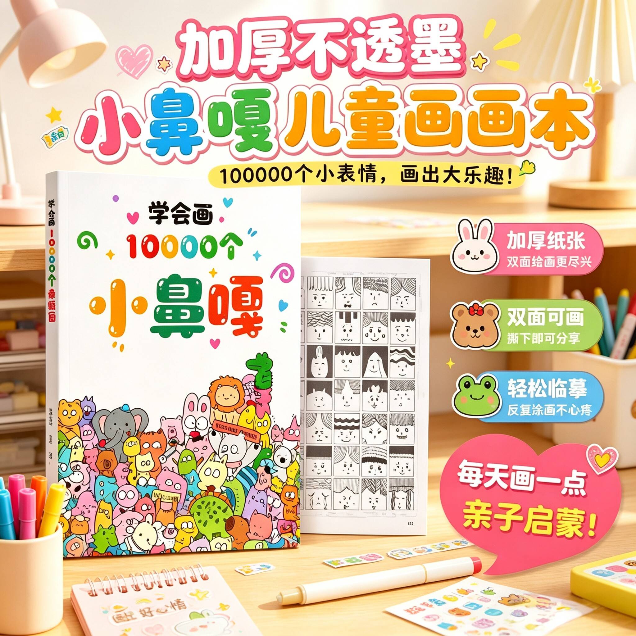 学会画10000个小鼻嘎简笔画本