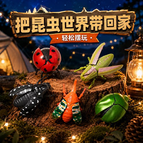 发条有翅仿真昆虫可动玩具套装