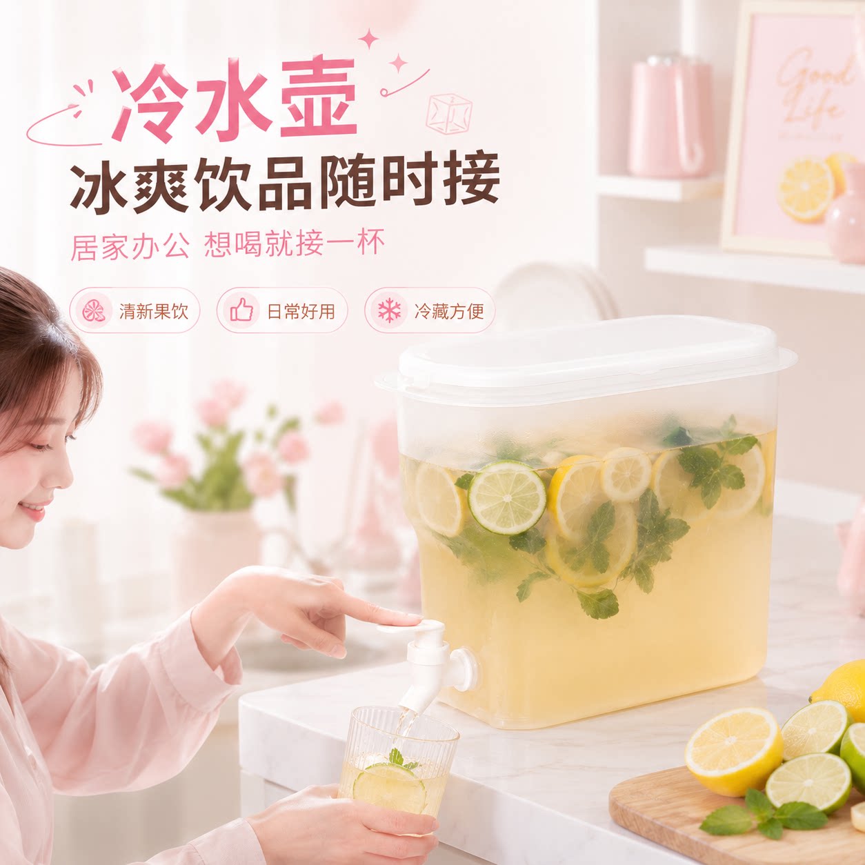 冰箱带龙头大容量冷水壶果汁桶图片