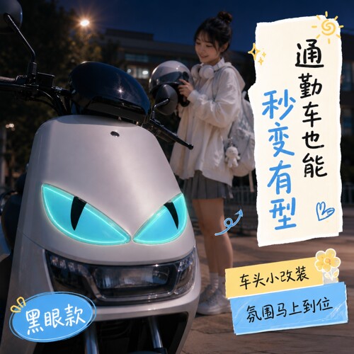 电动车贴纸摩托车头盔夜光装饰