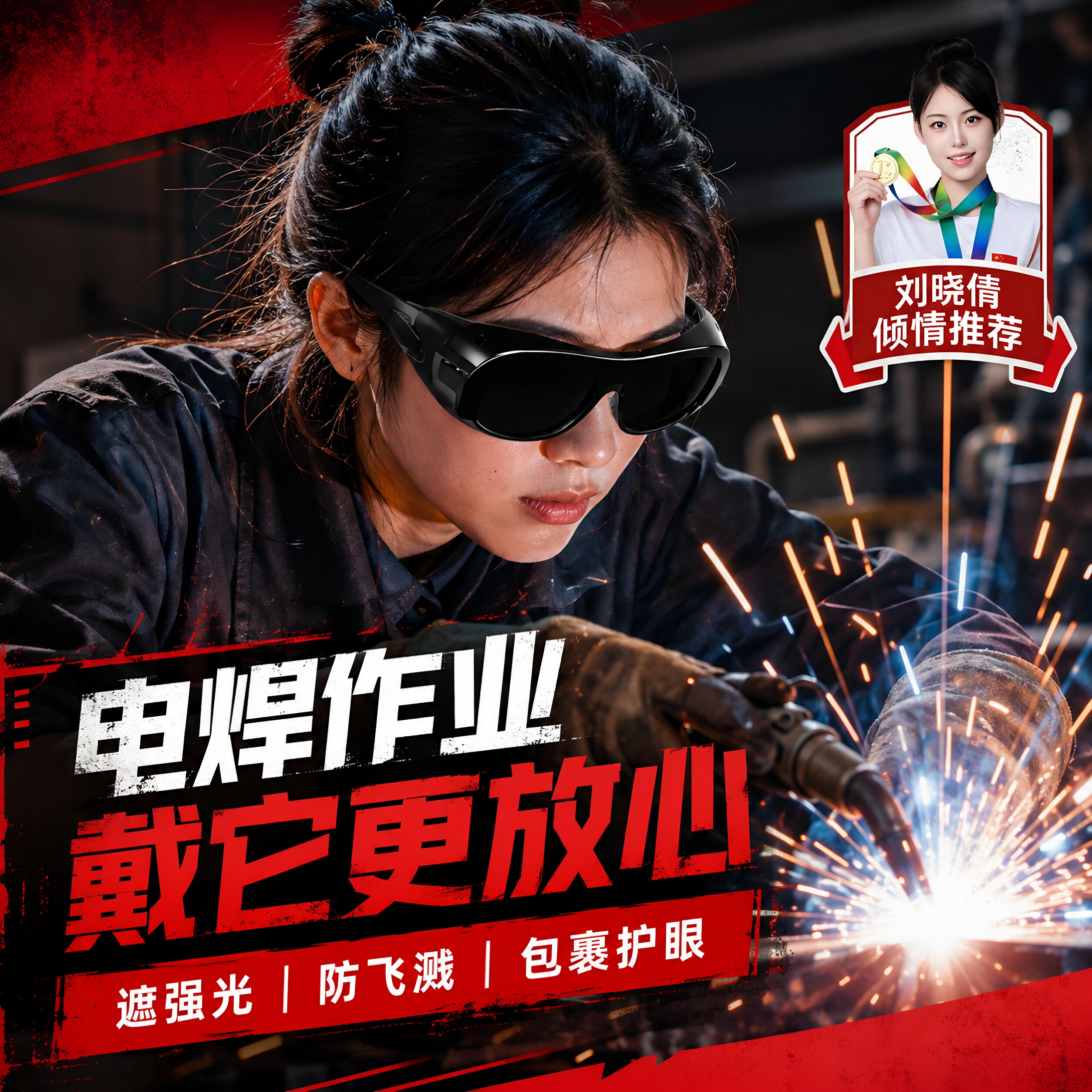 电焊眼镜焊工专用墨镜平光烧电焊防护面罩防辐射防强光抗炫光男款