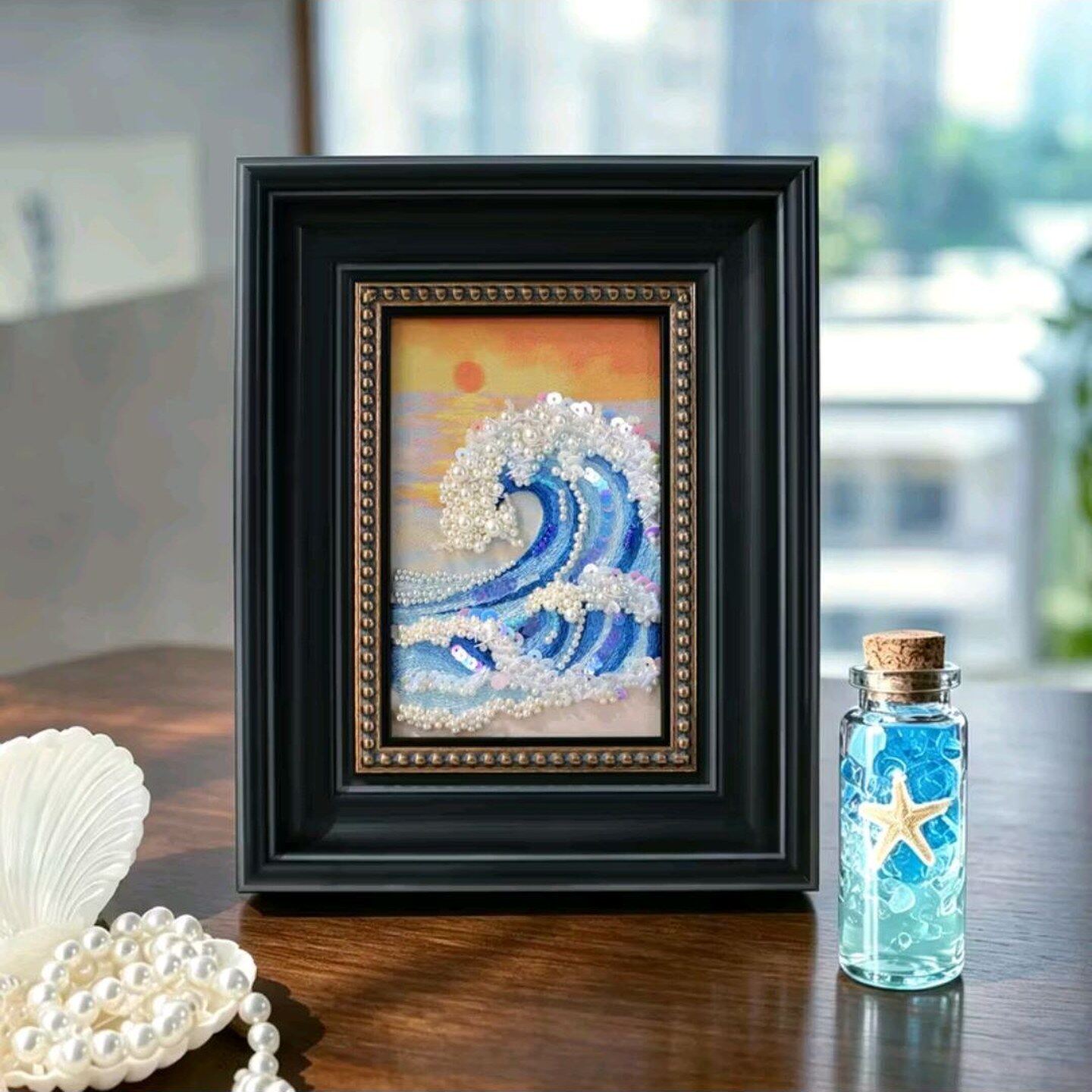 刺绣相框装饰画立体珠绣手工diy材料包简单制作送友礼物