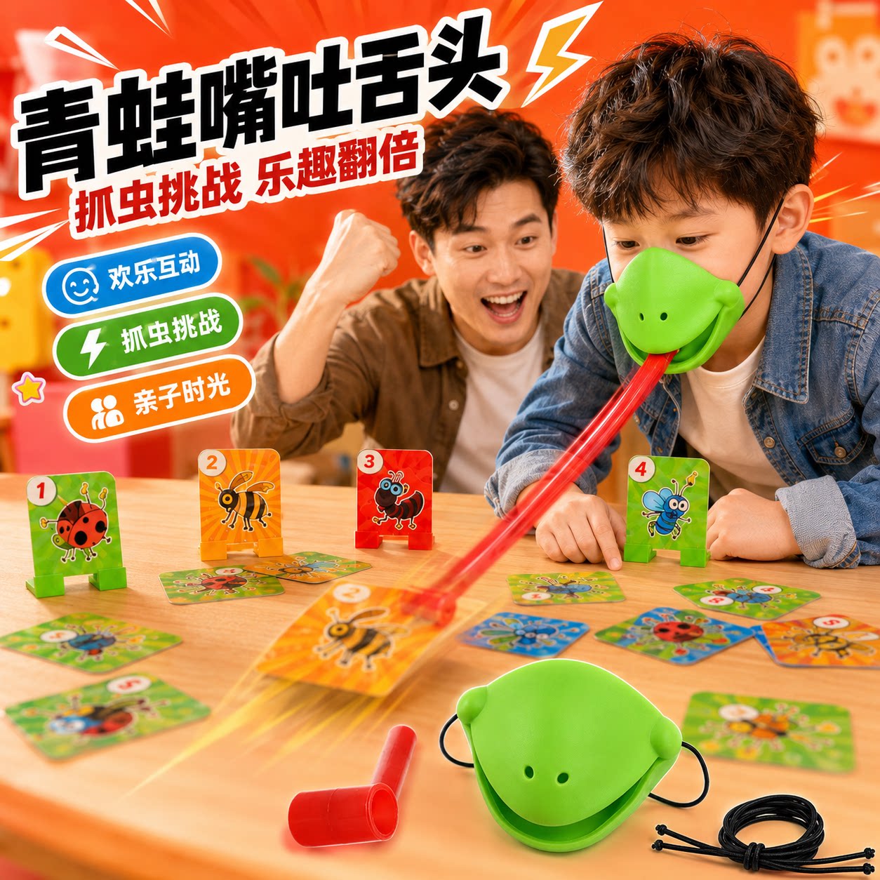 青蛙嘴吐舌头亲子互动益智玩具