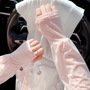高弹宽松蕾丝防晒冰袖新款温柔仙女风透气舒适凉爽冰丝袖套夏薄款