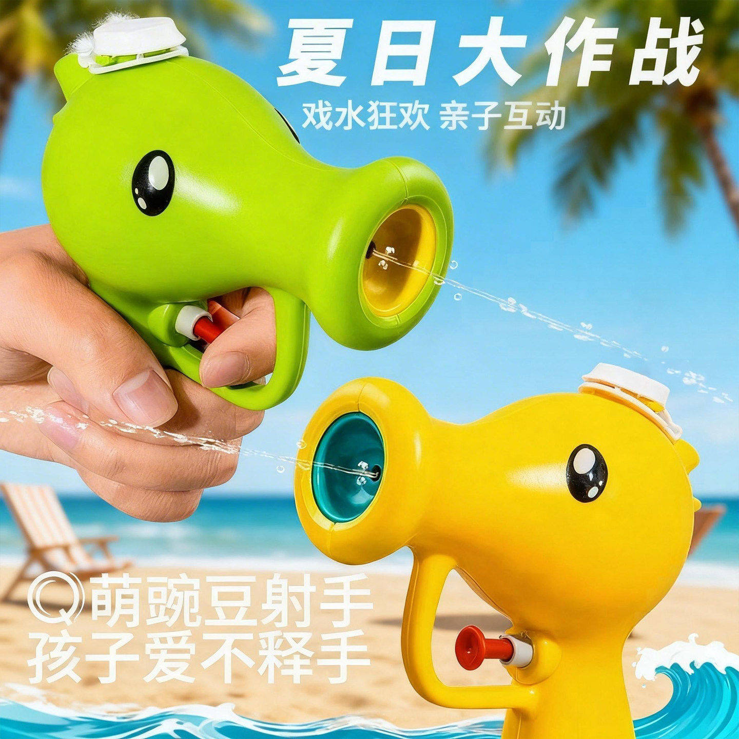 豌豆射手高颜值儿童手持喷水枪