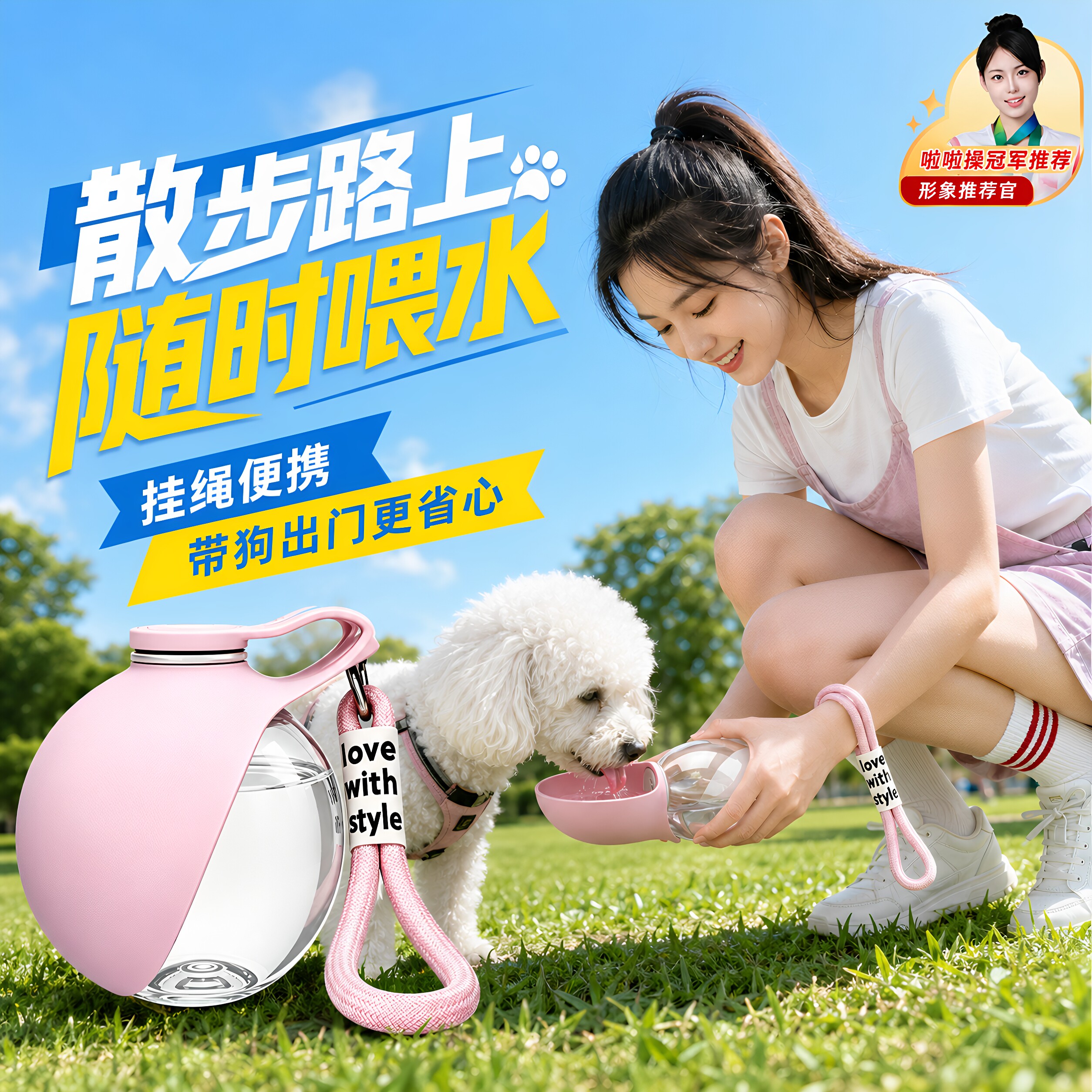 猫狗便携可折叠球形饮水器