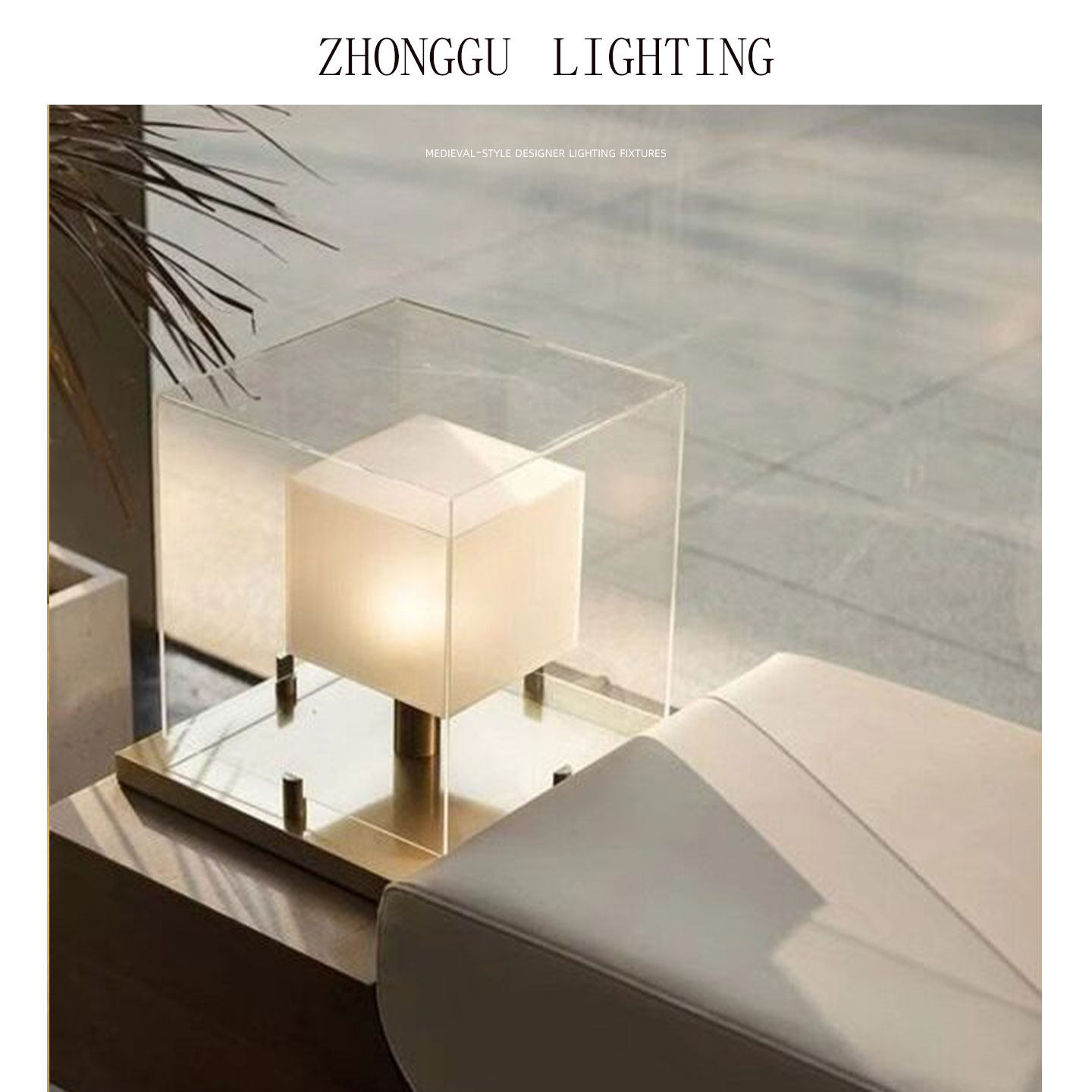 新大堂玻璃台灯酒店民宿卧室样板房方形玻璃台灯简约现代台灯