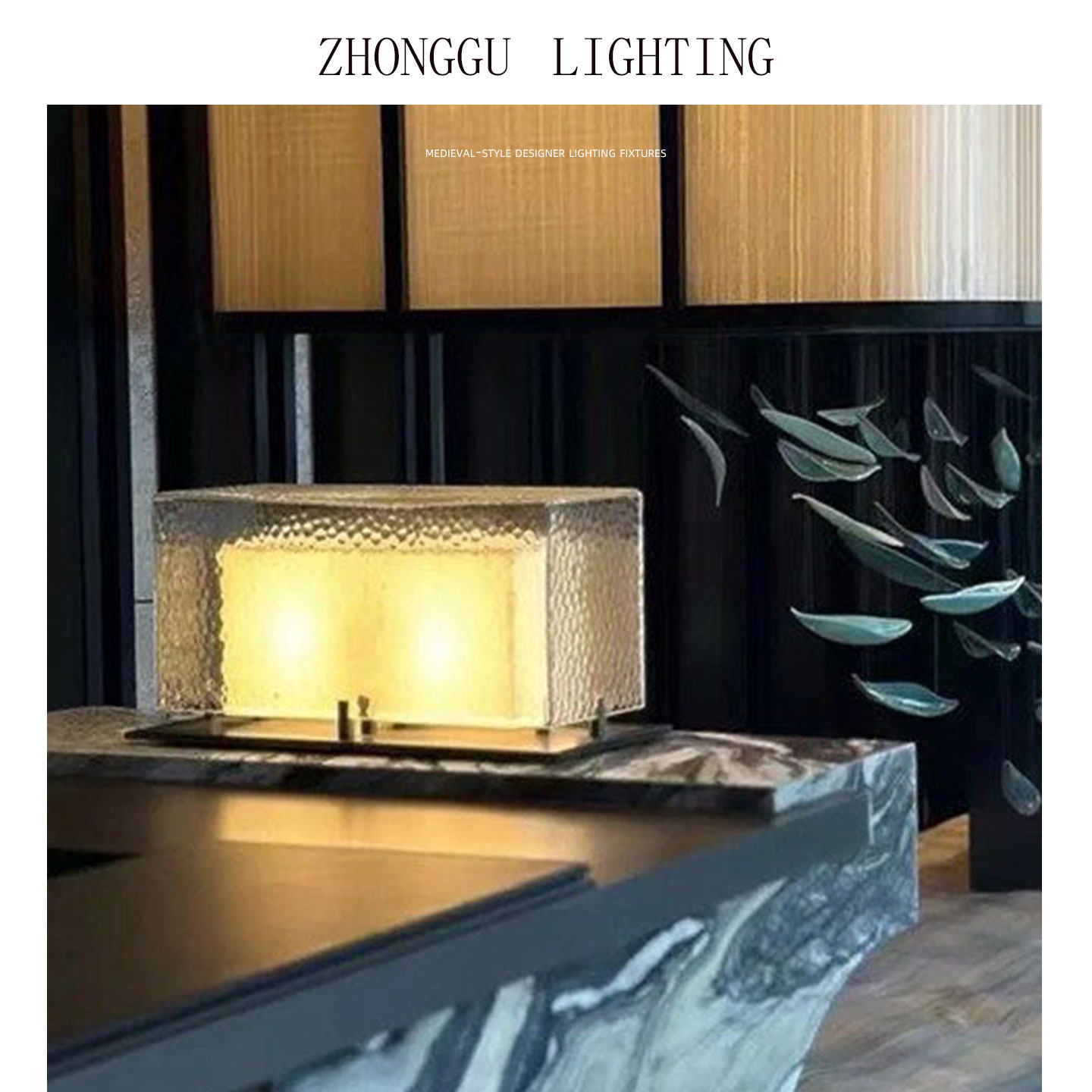 季裕棠酒店台灯现代轻奢高级新大堂方形玻璃台灯卧室床头客厅台灯