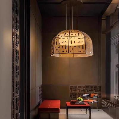 设计师创意古典东方灯笼酒店大堂餐桌吊灯手工刺绣艺术灯
