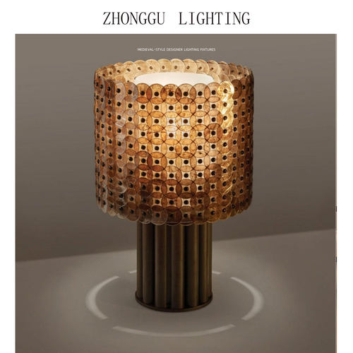 复古轻奢台灯吊灯台灯侘寂风后现代别墅客厅卧室餐厅loft手工灯