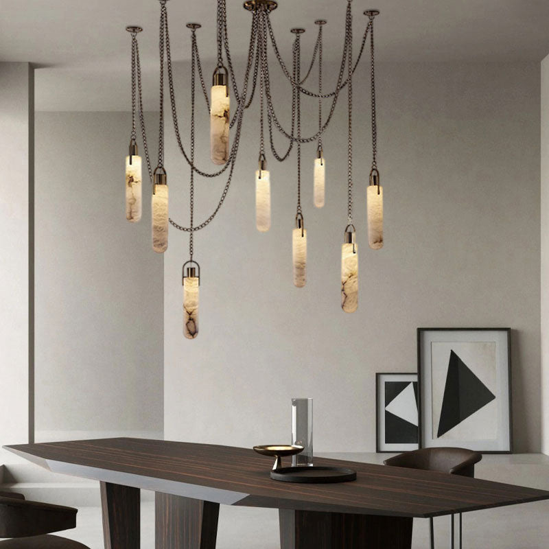 轻奢复古餐厅吊灯别墅复式楼