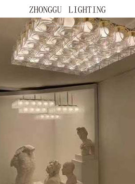 现代极简风白色吊灯餐厅客厅民宿酒店设计师款高端大气灯具小吊灯