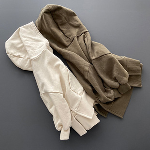 儿童秋装韩版潮款上衣 男女童宽松不对称衣脚开叉毛圈棉卫衣T