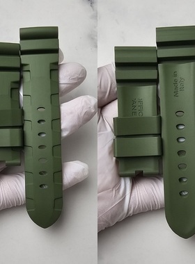 原装款氟橡胶表带1950适用沛纳海pam441防水白色黑色闪电款26mm24