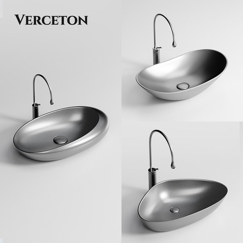 枪灰彩色异型艺术台上盆陶瓷蛋形