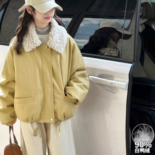 女童羽绒服可拆毛领女孩子时尚白鸭绒皮衣保暖防寒洋气潮外套