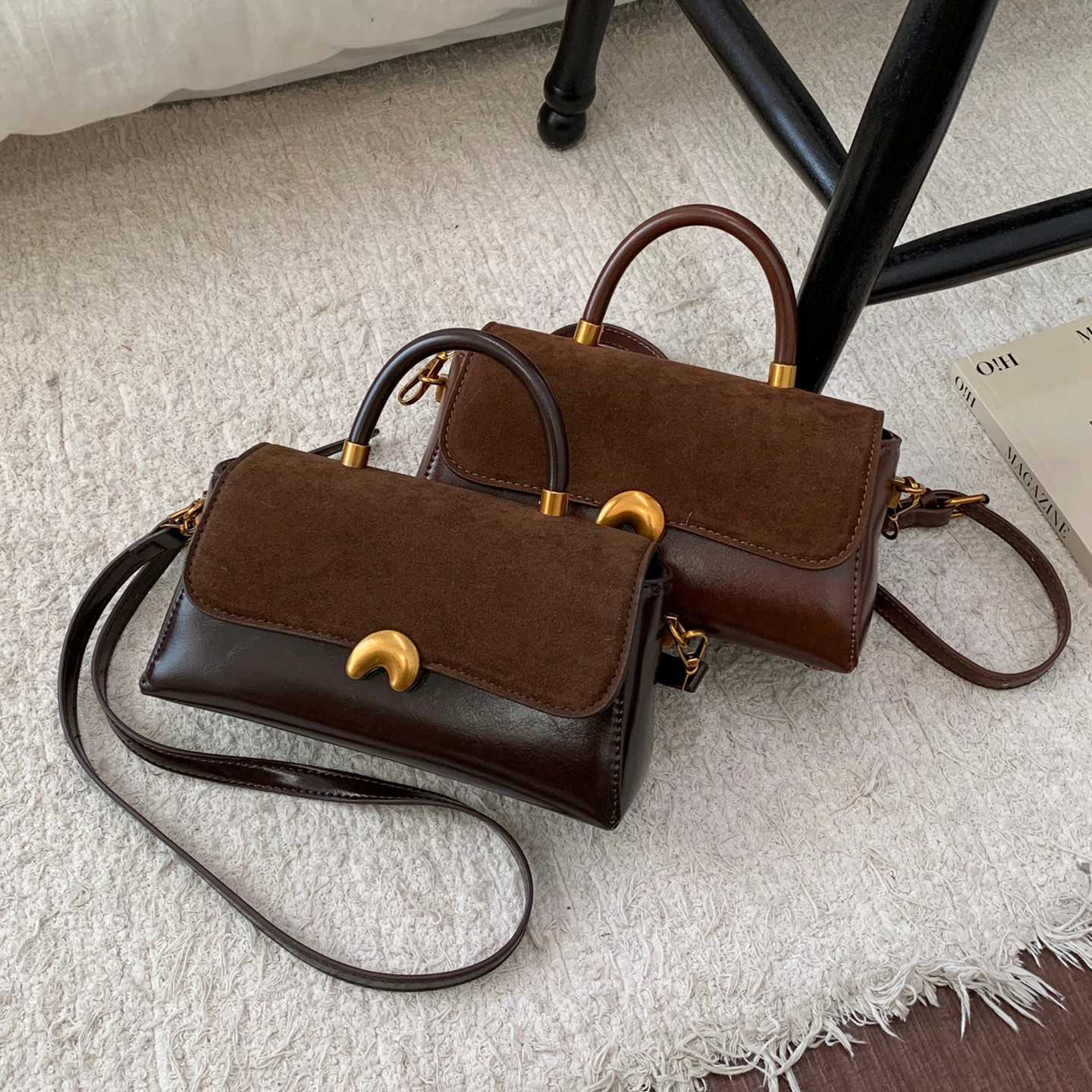 高级感复古手提包包女士2025年冬季流行单肩包休闲百搭斜挎小方包