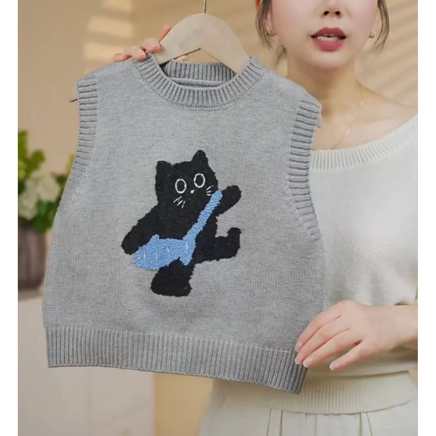 新款儿童毛衣马甲2025春秋韩版洋气卡通男女童外穿可爱马夹坎肩潮