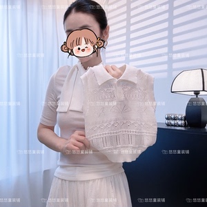 2026新款女童夏装针织背心镂空儿童韩版洋气无袖针织背心