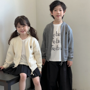 2025秋冬新款男女童开衫上衣潮牌宝宝tb针织外套洋气儿童开衫毛衣