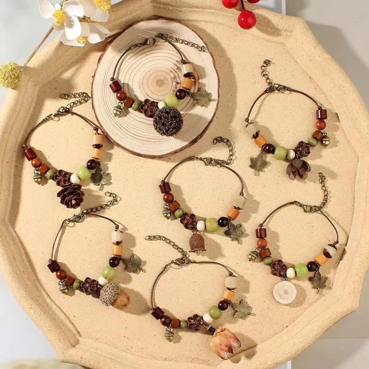 天然果子手链植物天然自然风情送女生手工精致特别干果小众氛围感