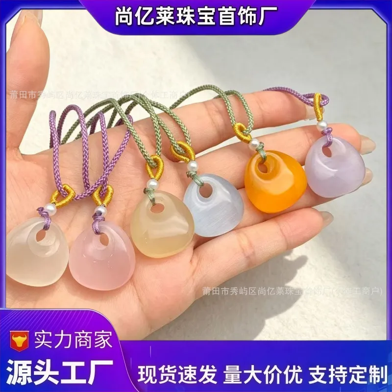 猫眼石三角吊坠小胖福吊坠DIY项链服饰饰品配件直播引流爆款