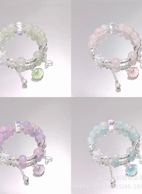 深海贝壳珍珠陷落鱼星星手链串珠手串闺蜜情侣生日礼物男女手饰