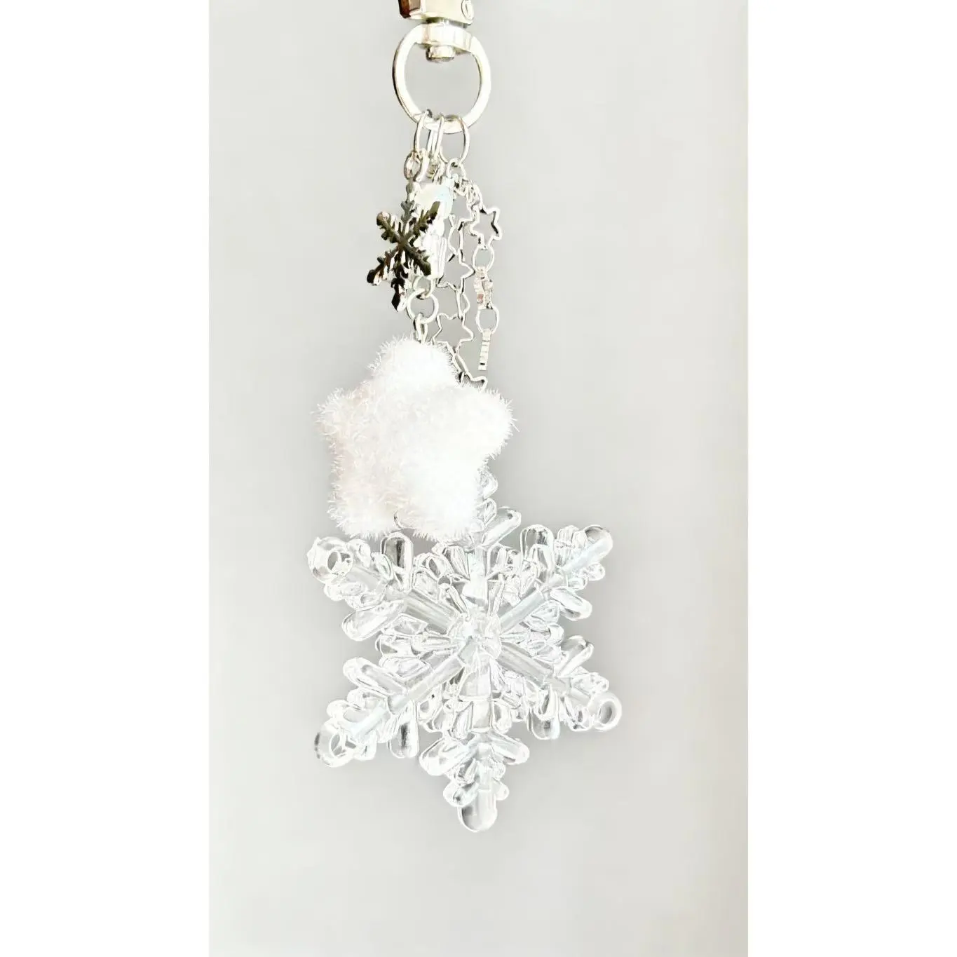 【冬日氛围雪花植绒】钥匙扣挂件咕本链星星链条挂链手机链书包链