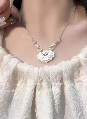 新中式国风平安锁项链女古风高级感流苏颈链复古简约百搭锁骨链潮