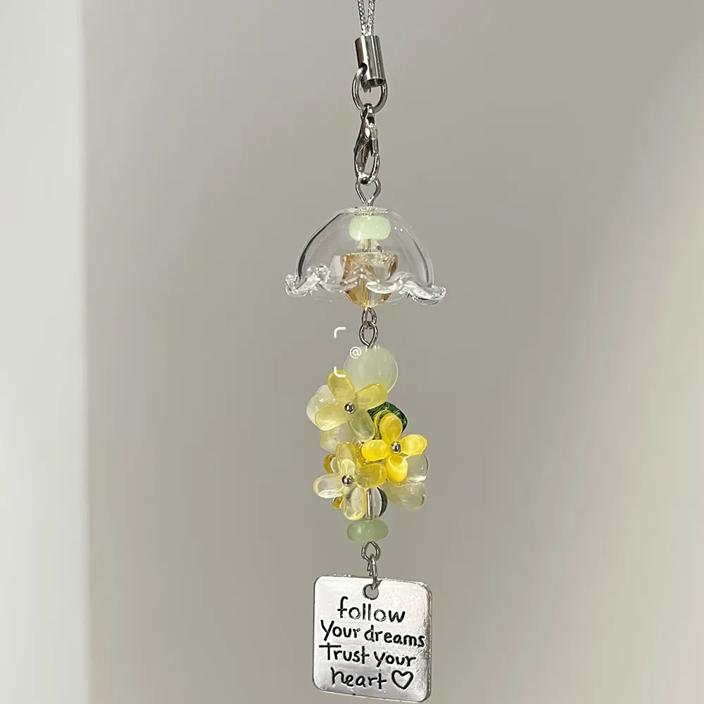 桂花香风铃挂件手机挂饰ccd包包相机钥匙扣挂绳挂饰百搭串珠百搭