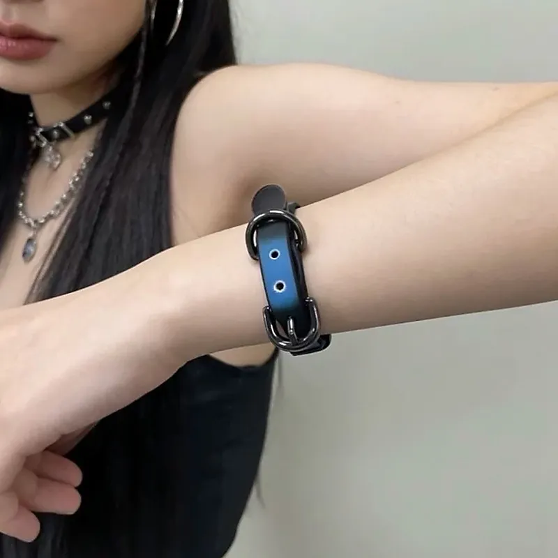 温感手链可变色皮质手环甜酷辣妹风高级感个性潮流百搭手饰代发