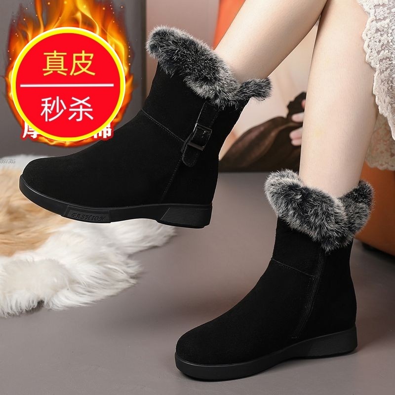 专柜2025年秋冬新款真皮雪地靴