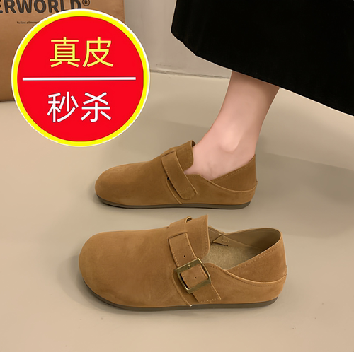 复古勃肯风厚底两穿一脚蹬女鞋